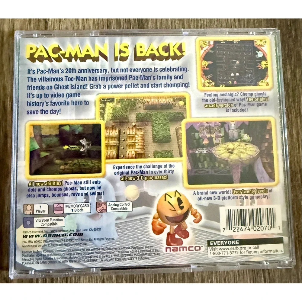 Namco Pac-Man World PS1 Good Greatest Hits *Case and Manual Only* SLUS-00439GH